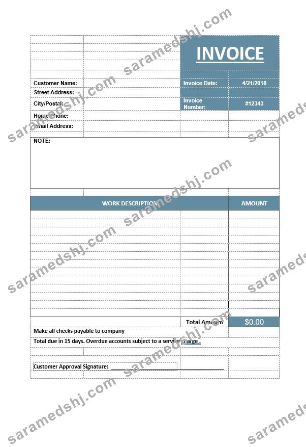 Basic Service Invoice Template